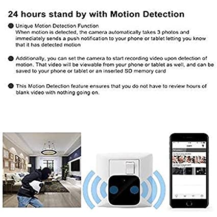 1080P USB Charger Camera Series 1 WiFi – HD Live Streaming Video Camcorder with Motion Detection, Pet Nanny Cam, USB AC Wall Plug Adapter for Phone, Remote View; with Night Vision - Image 2