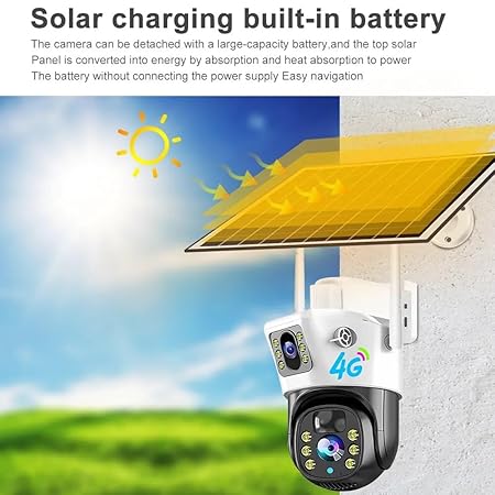 Supercam 4G 5MP HD Solar Camera | Supports All SIM Cards (4G) | Cloud Storage, 360 Degree Rotate, PIR Detection & Smart IR Camera for Parking, Detection Alarm - Image 3