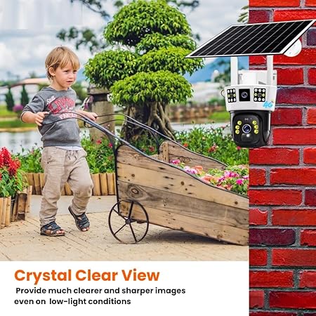 Outdoor Camera, Weatherproof, 2 Way Talk, Motion Detect, Supports SD Card Up to 256 GB Use for Factories,Farms,etc | 8Mp Solar 4G SIM Support Pan & Tilt Zoom Dual Lens CCTV Camera - Image 4