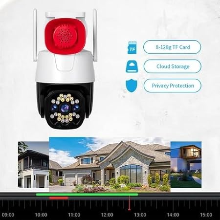 Color Night Vision, High Speaker Alarm Security | 4G/WI-FI V380pro 3MP IP PTZ Camera with Motion Detection Outdoor Camera - Image 3