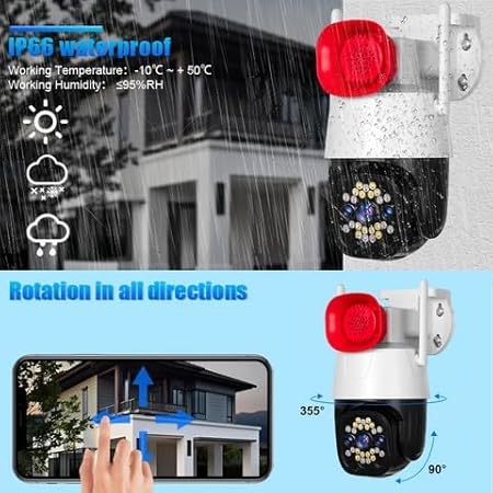 Color Night Vision, High Speaker Alarm Security | 4G/WI-FI V380pro 3MP IP PTZ Camera with Motion Detection Outdoor Camera - Image 4