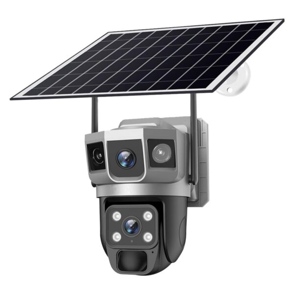 4G IP PTZ Wireless CCTV Camera Surveillance Outdoor Waterproof Monitor PIR Motion Detect Night Vision 4MP+4MP+4MP 10X Zoom Dual Solar Camera