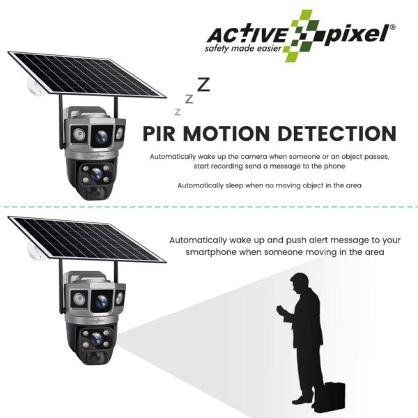 4G IP PTZ Wireless CCTV Camera Surveillance Outdoor Waterproof Monitor PIR Motion Detect Night Vision 4MP+4MP+4MP 10X Zoom Dual Solar Camera - Image 6