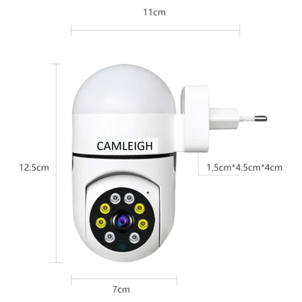 WiFi 360 Degree Pan/Tilt Panoramic IP Camera | Plug Light Vision 1080p Security Camera | Two-Way Audio,Night Vision | Wireless Home Surveillance Cameras with Motion Detection - Image 6