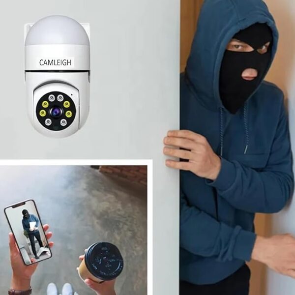 WiFi 360 Degree Pan/Tilt Panoramic IP Camera | Plug Light Vision 1080p Security Camera | Two-Way Audio,Night Vision | Wireless Home Surveillance Cameras with Motion Detection - Image 7