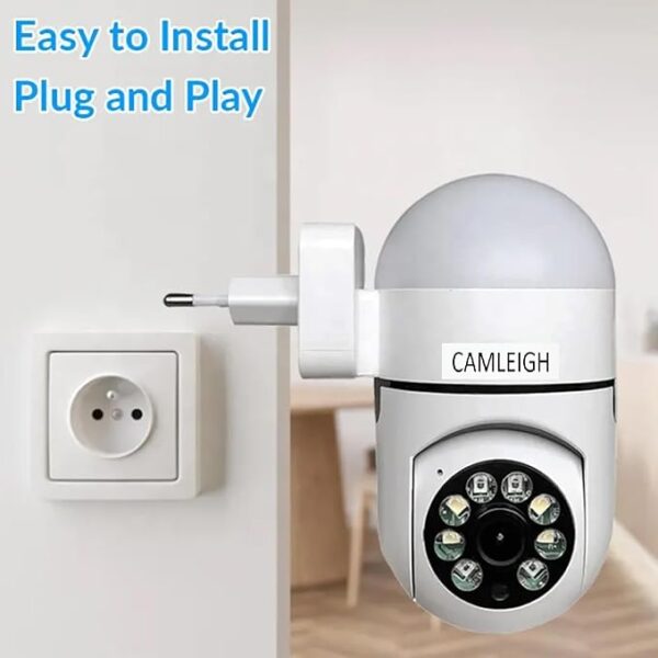 WiFi 360 Degree Pan/Tilt Panoramic IP Camera | Plug Light Vision 1080p Security Camera | Two-Way Audio,Night Vision | Wireless Home Surveillance Cameras with Motion Detection - Image 5