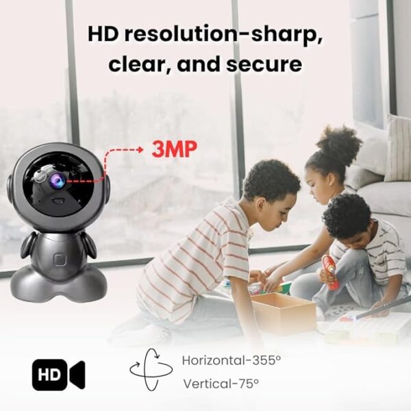 AI Human Detection | Color Night Vision | Advanced Motion Tracking | Security Camera | 3MP 360° WiFi CCTV Camera for Home Indoor/Outdoor - Image 3