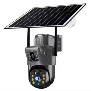 WiFi PTZ Camera for Home | Pan Tilt Zoom | Night Vision | Motion Detection | Solar Camera for Home Outdoor with Mobile App | 6MP Two Lens Solar Powered Outdoor Security Camera