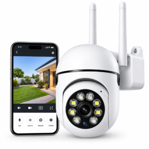 3 MP FHD WiFi Indoor Mini PTZ Camera | Color Night Vision, 360° Rotation, Motion Tracking, 2 Way Talk and Multi Users View (White)